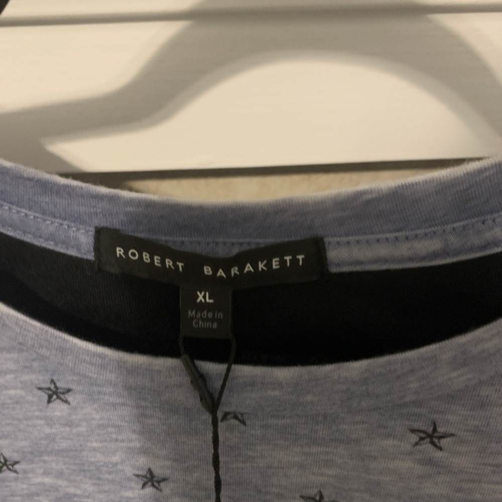 Robert Barakett Cartwright T-Shirt Sz XL Stretch, 5-Point Nautical Stars, Blue - Picture 3 of 5